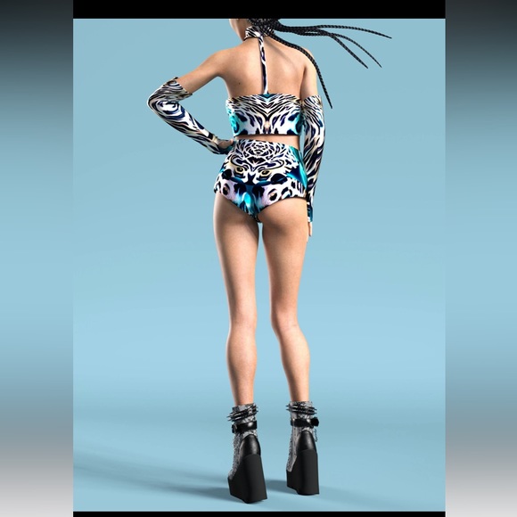 Candy Catz Sea Tiger Tube Top with Gloves NWOT size medium - Picture 3 of 3